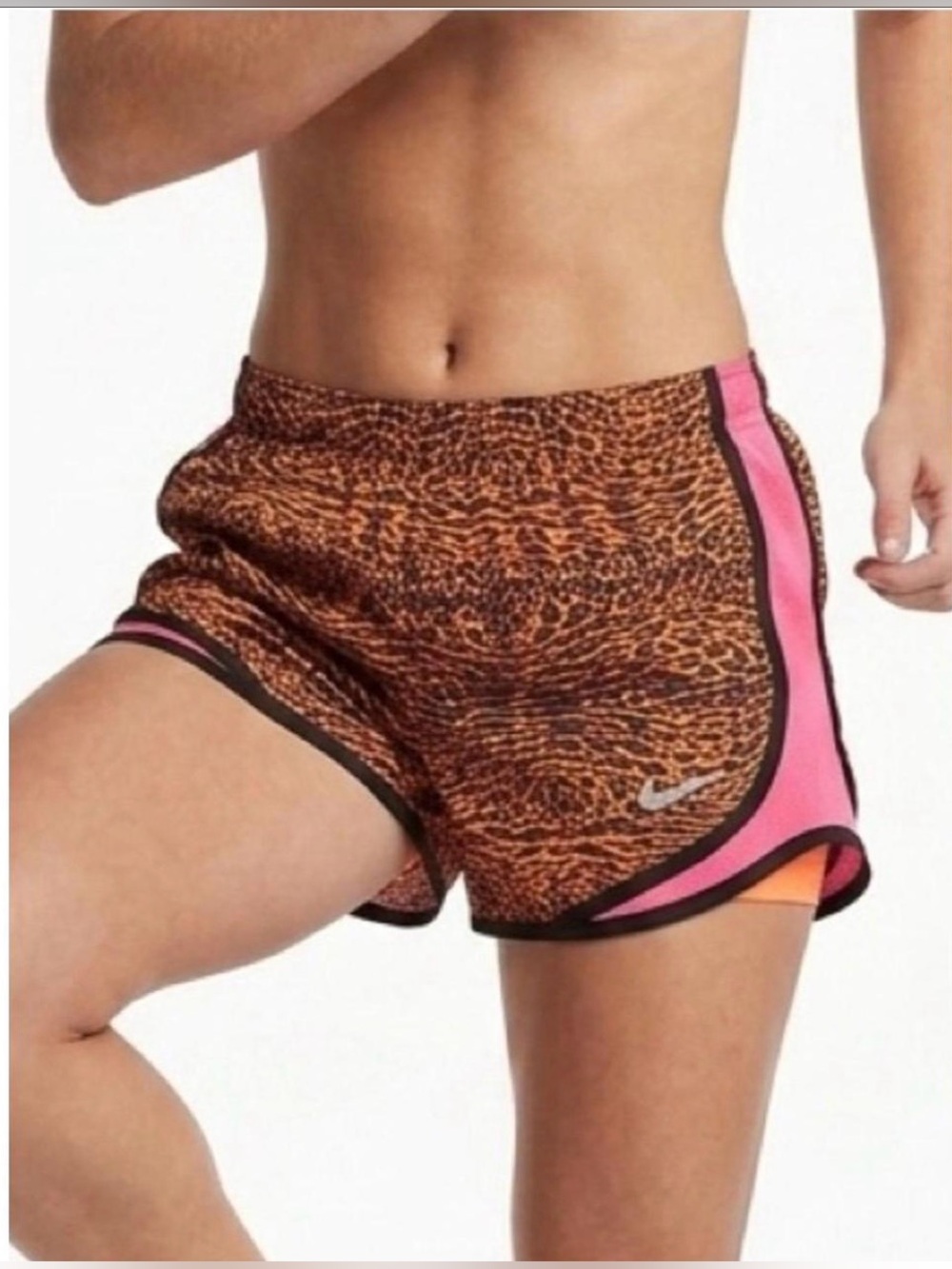 Nike Dri-FIT Animal Print Running Shorts Size Medium Embroidered Logo